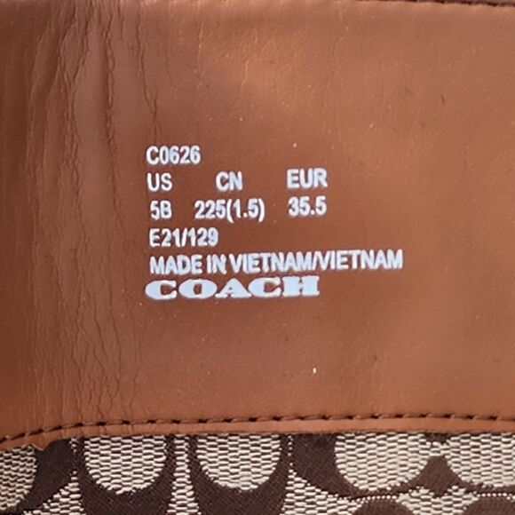 Coach Women's Walnut Farrah Leather Riding Boots Sz 5 Eu 35.5 - Picture 13 of 13